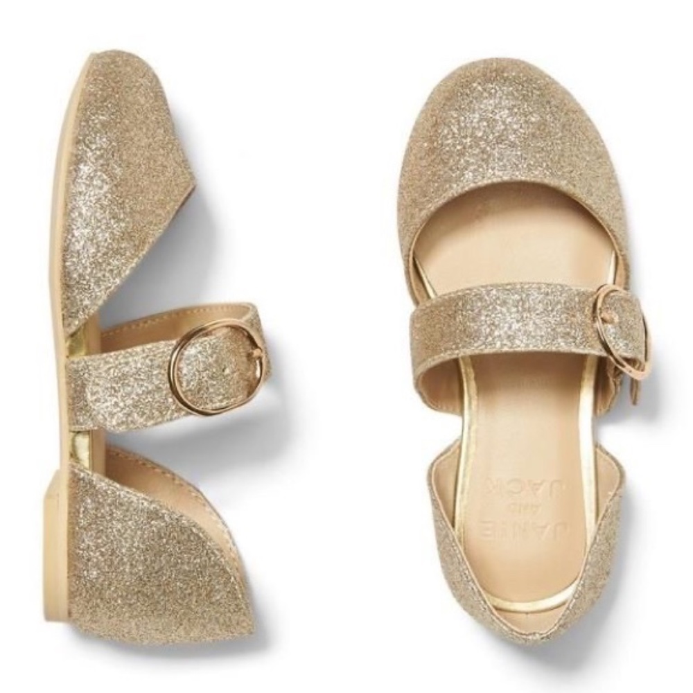 Janie and Jack Gold Glitter Dress Shoes
